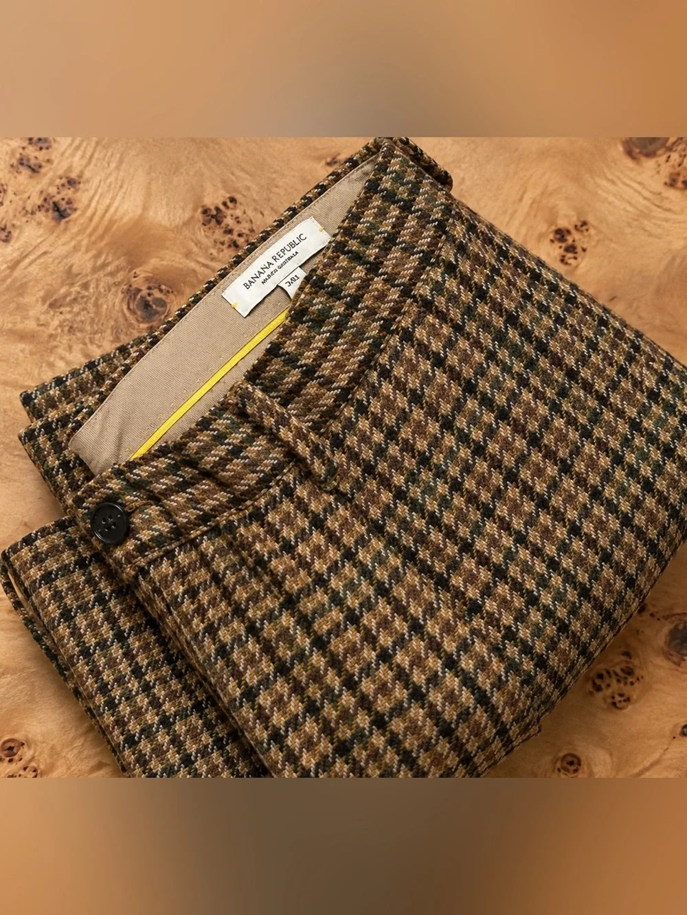 Banana Republic Derby Italian Wool Tweed Houndstooth Suit Pants
